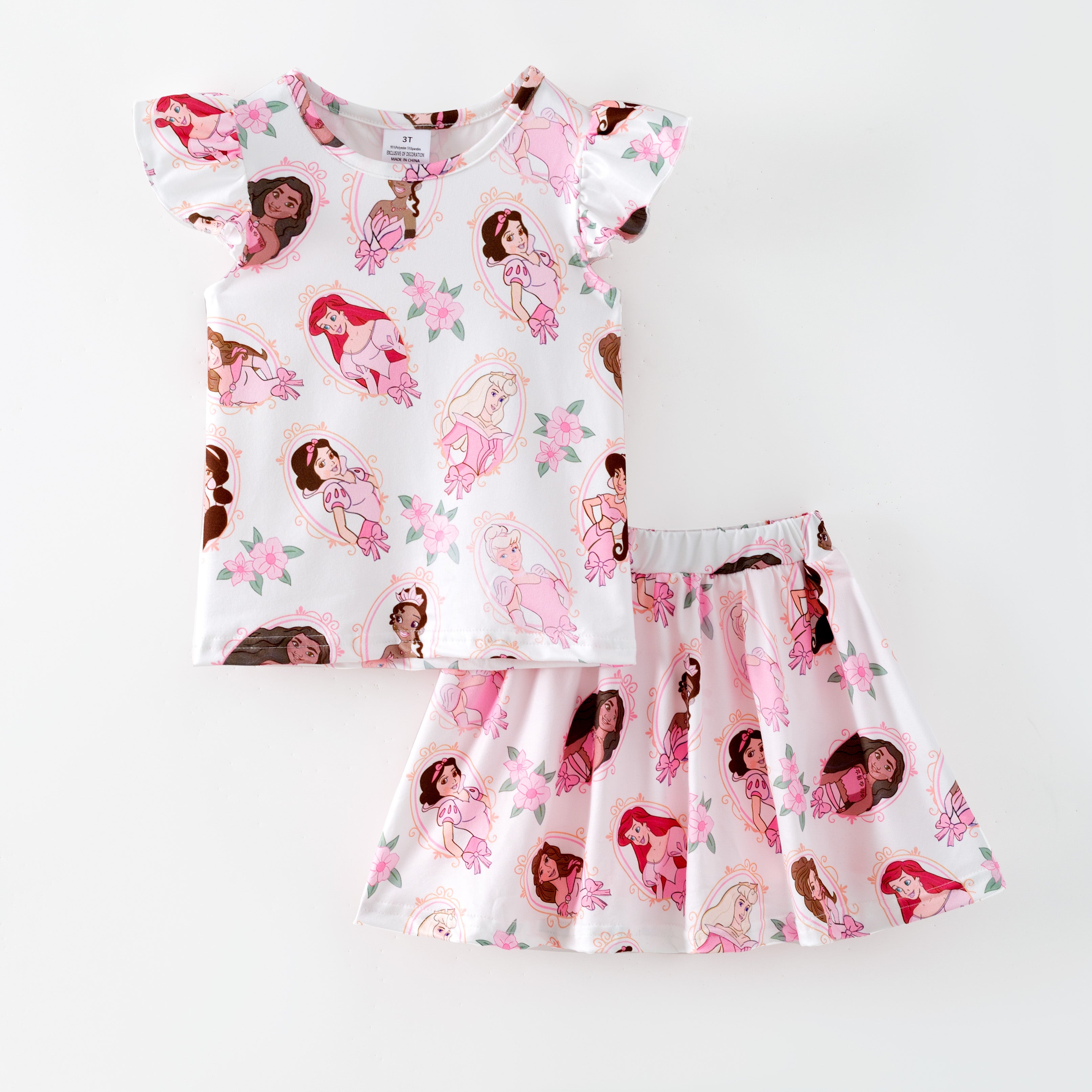 (Pre Order,Prepack Zone)Girls Spring&Summer Print Skort Set(Mix Size)