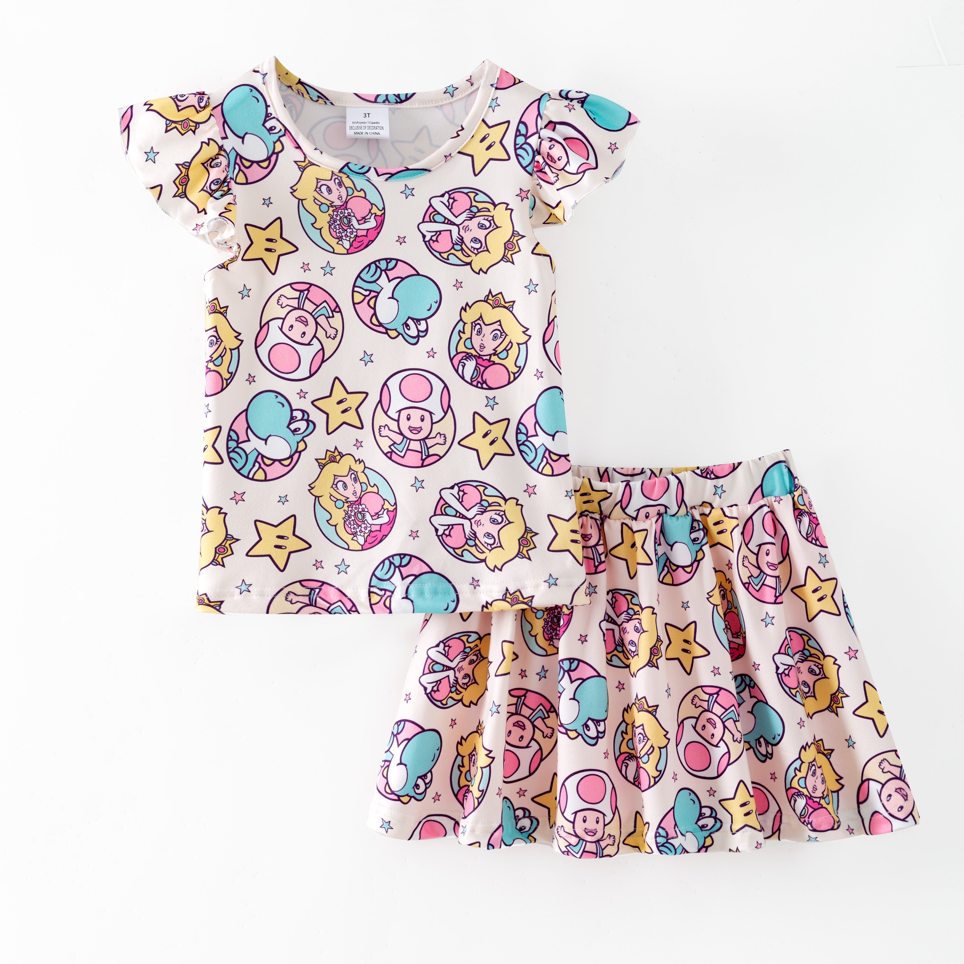 (Pre Order,Prepack Zone)Girls Spring&Summer Print Skort Set(Mix Size)
