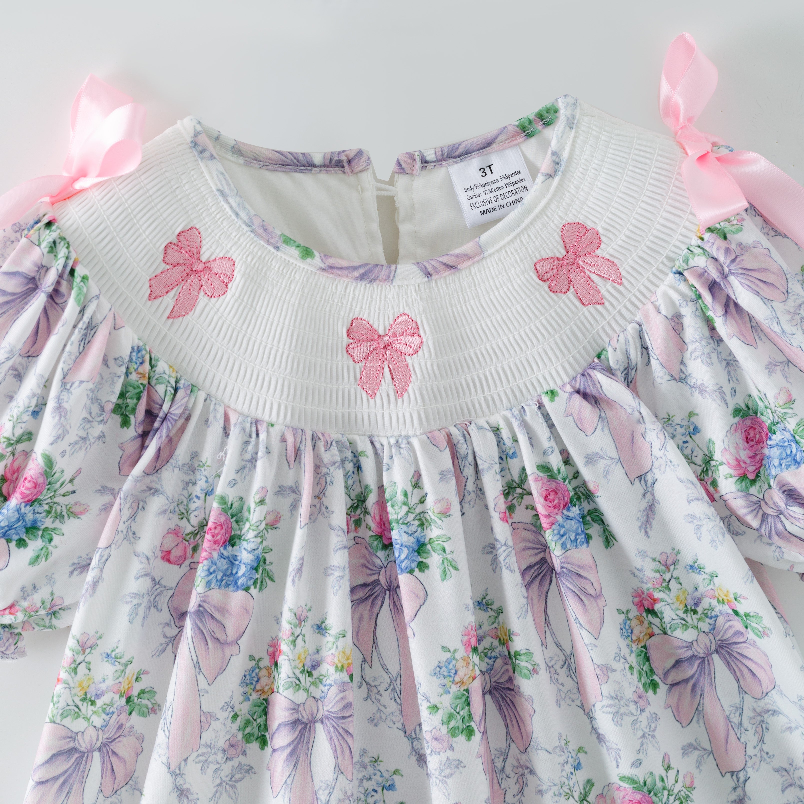 (Pre Order,Prepack Zone)Family Bow Embroidery Dress&Romper(Mix Size)