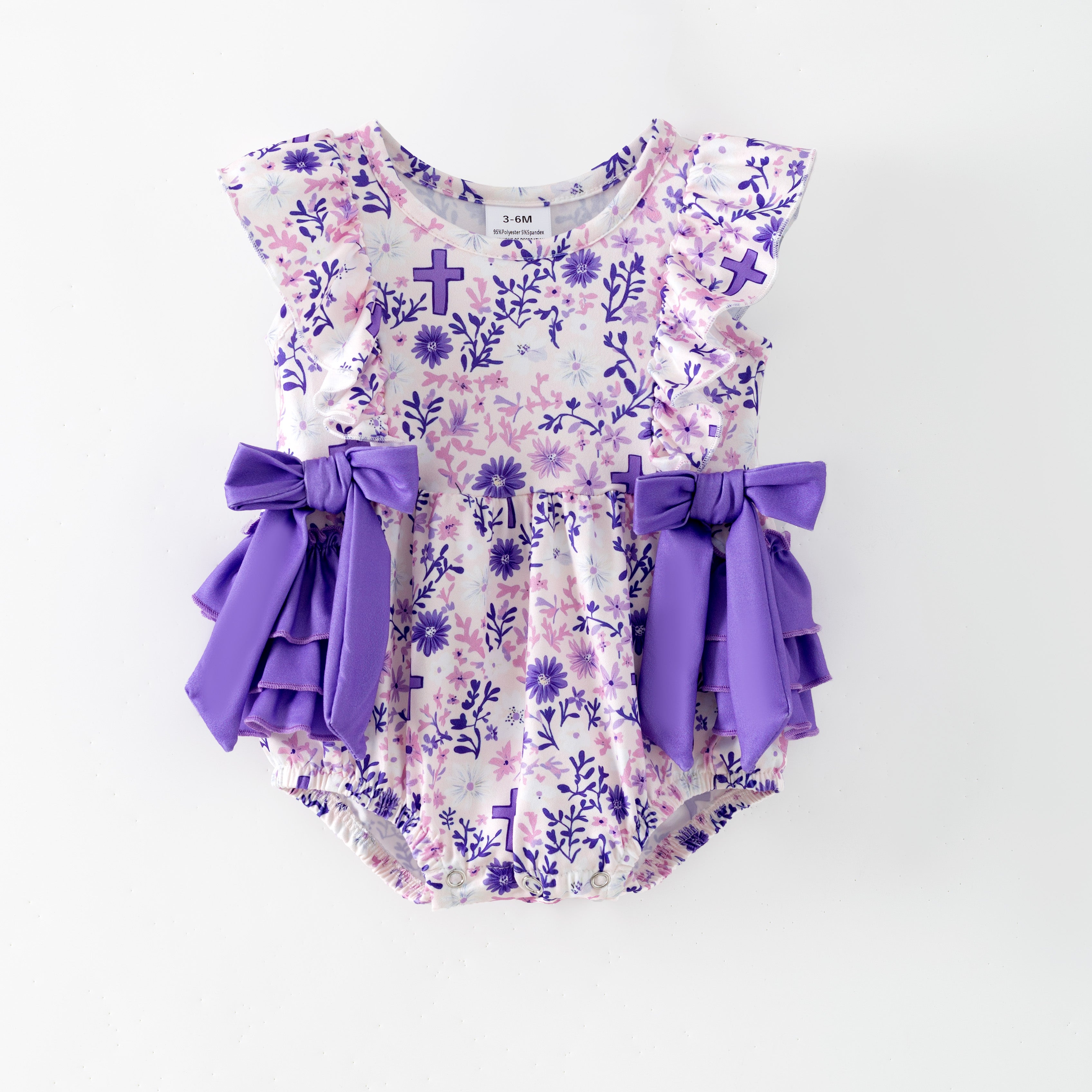(Pre Order,Prepack Zone)Toddler Girls Easter Print Romper