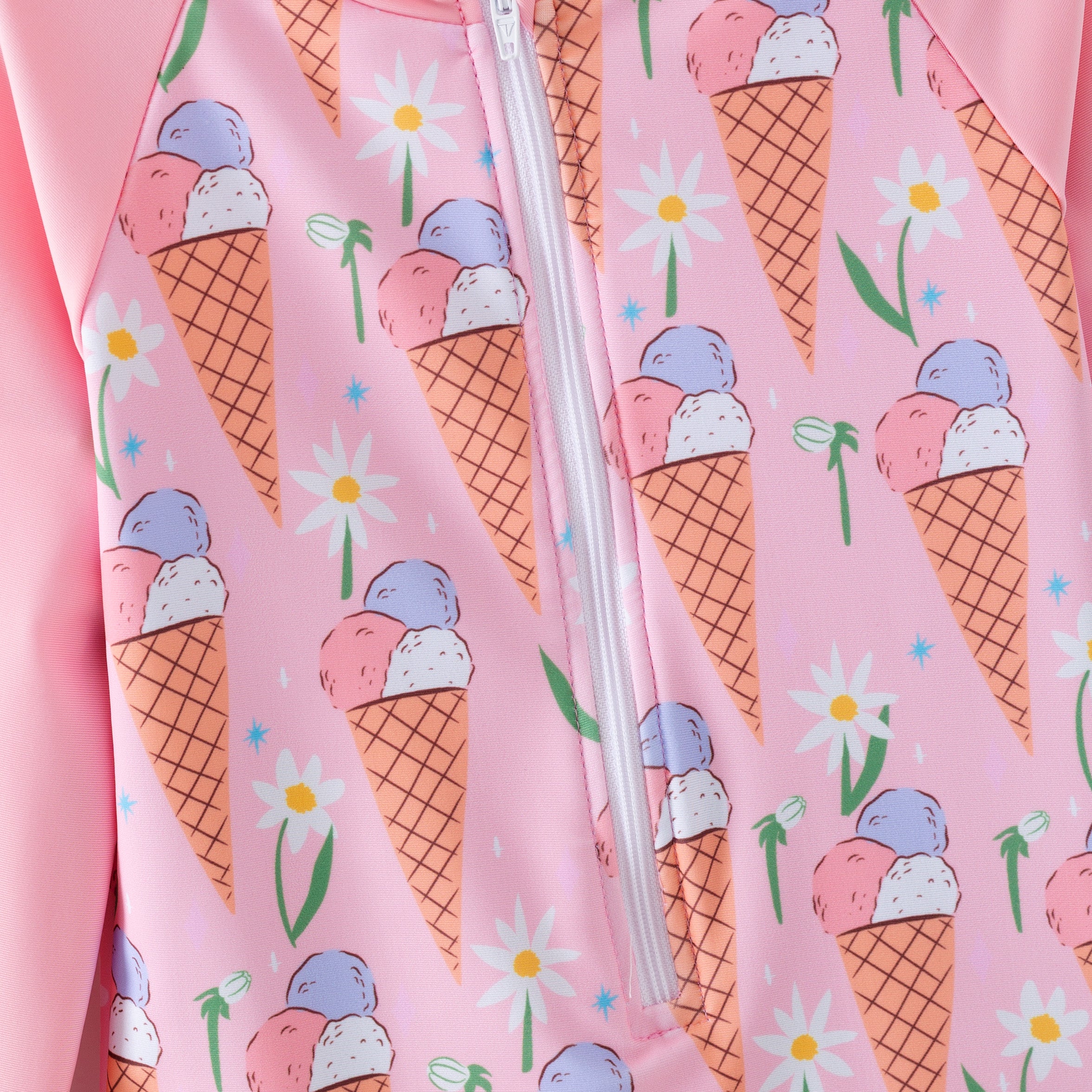 (In Stock)Girls Summer Ice Cream Print Swimsuit