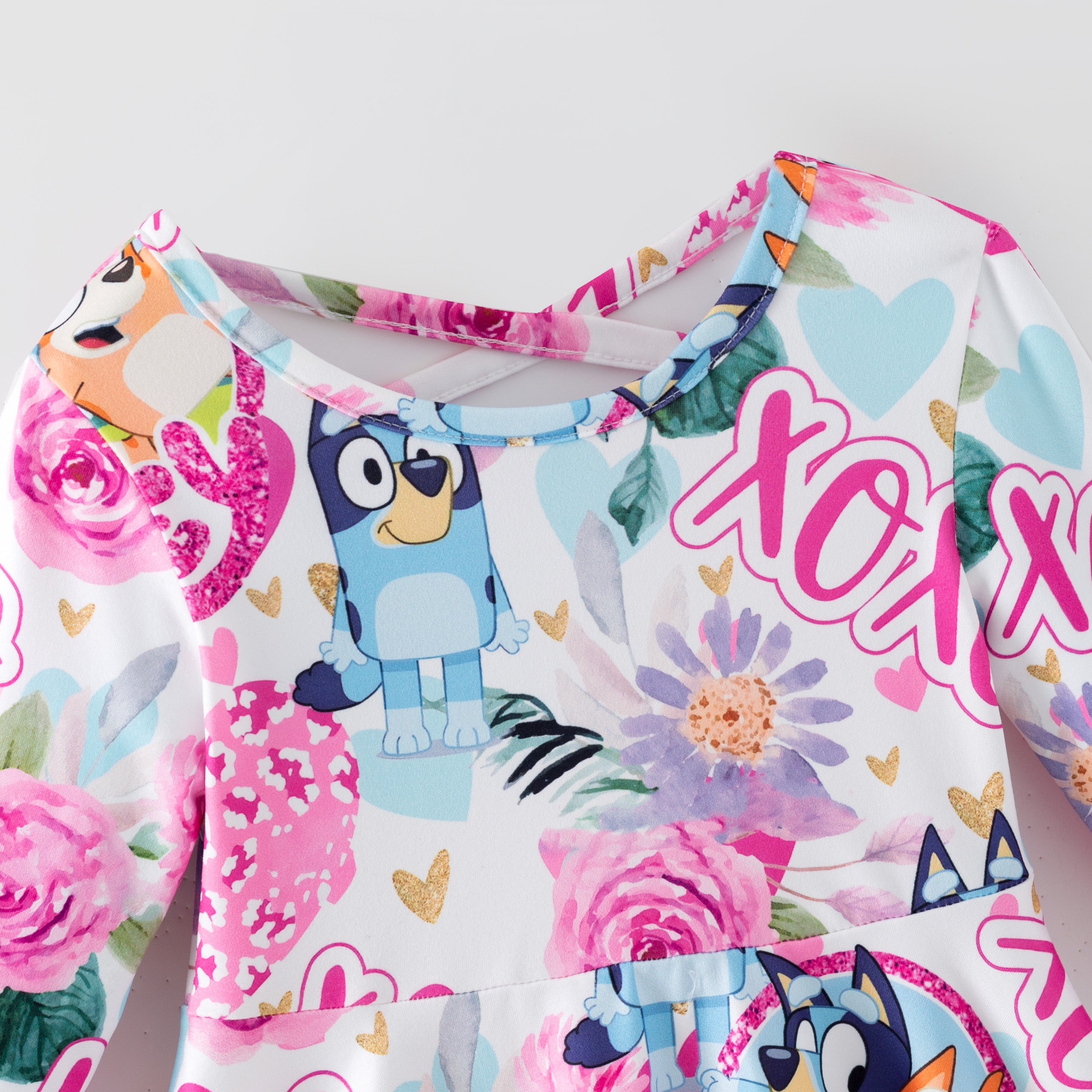 (Pre Order,Prepack Zone)Girls Valentine's Day Cartoon Print Dress(Mix Size)
