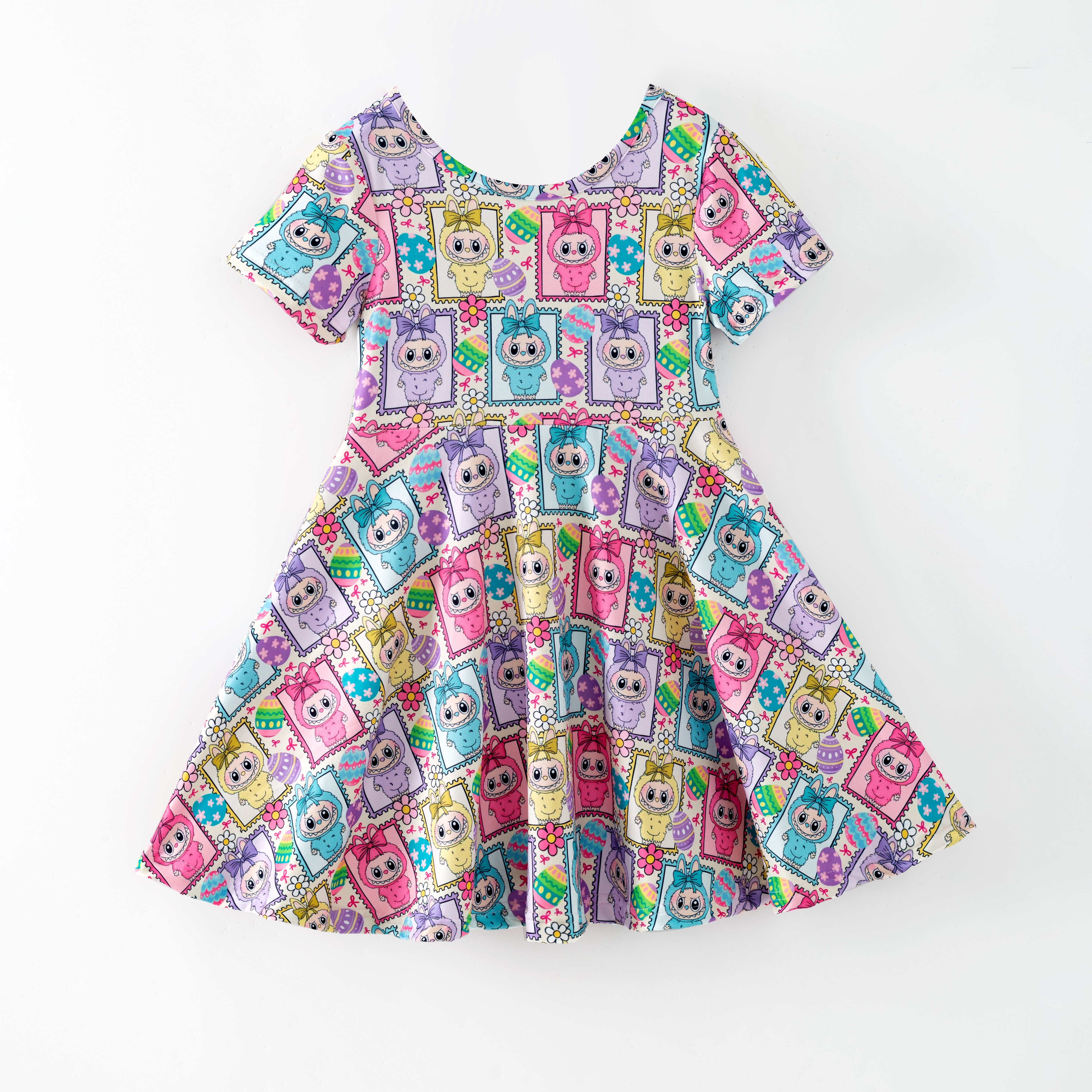 (Pre Order,Prepack Zone)Girls Valentine's Day Cartoon Print Dress(Mix Size)