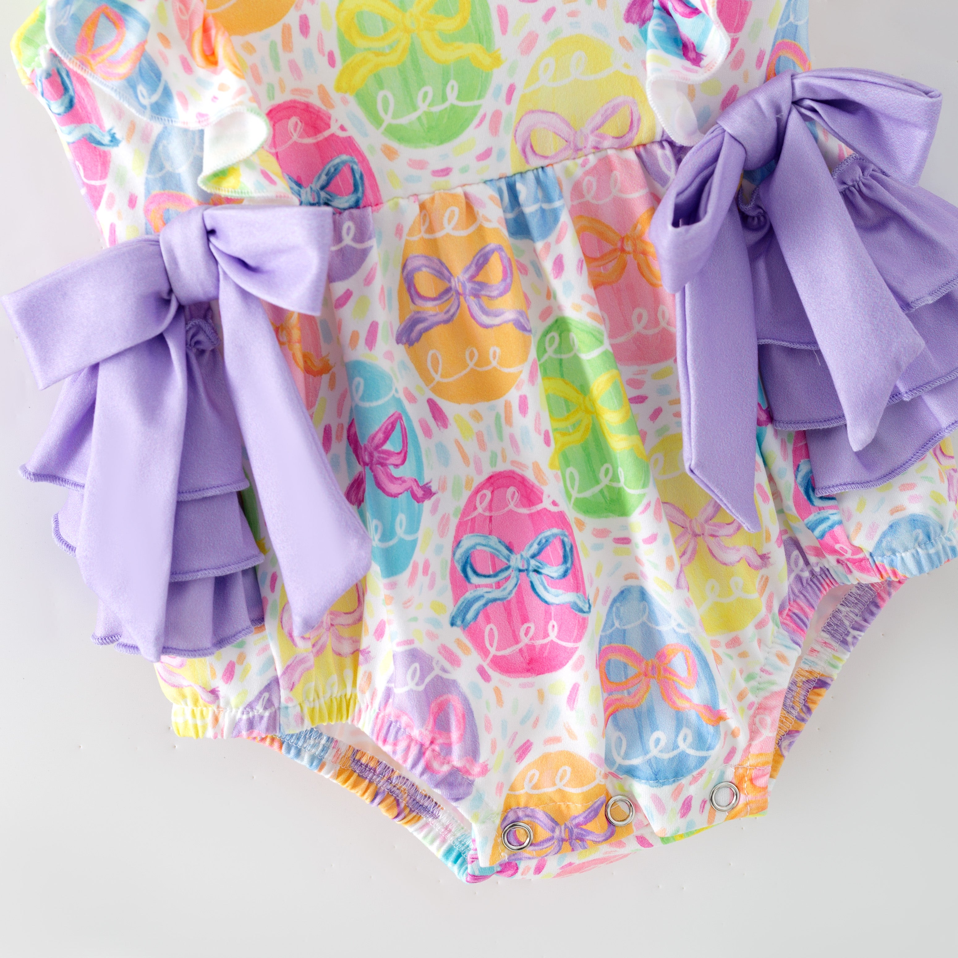 (Pre Order,Prepack Zone)Toddler Girls Easter Print Romper
