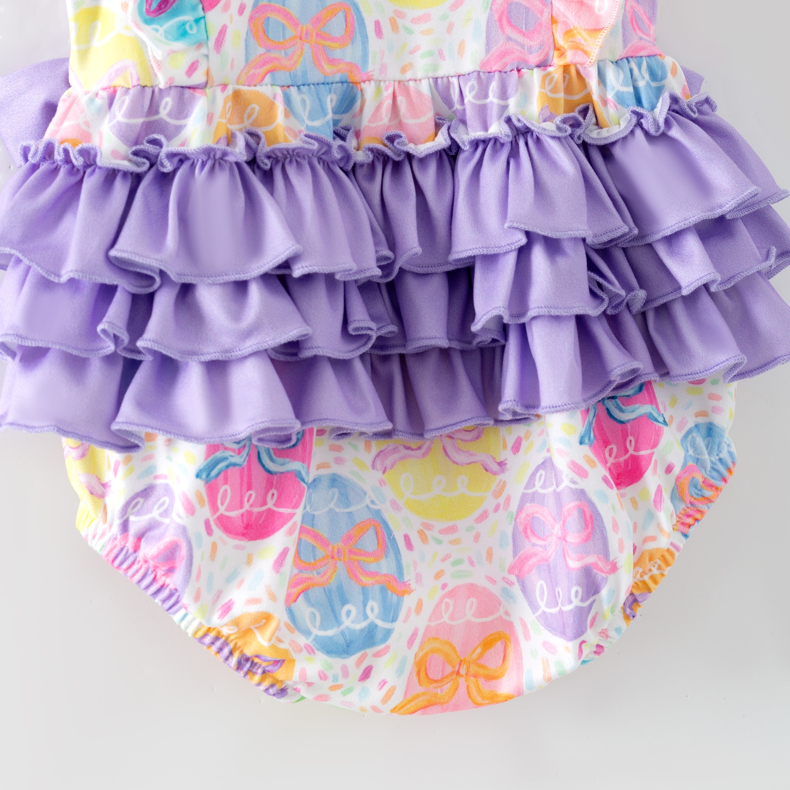 (Pre Order,Prepack Zone)Toddler Girls Easter Print Romper
