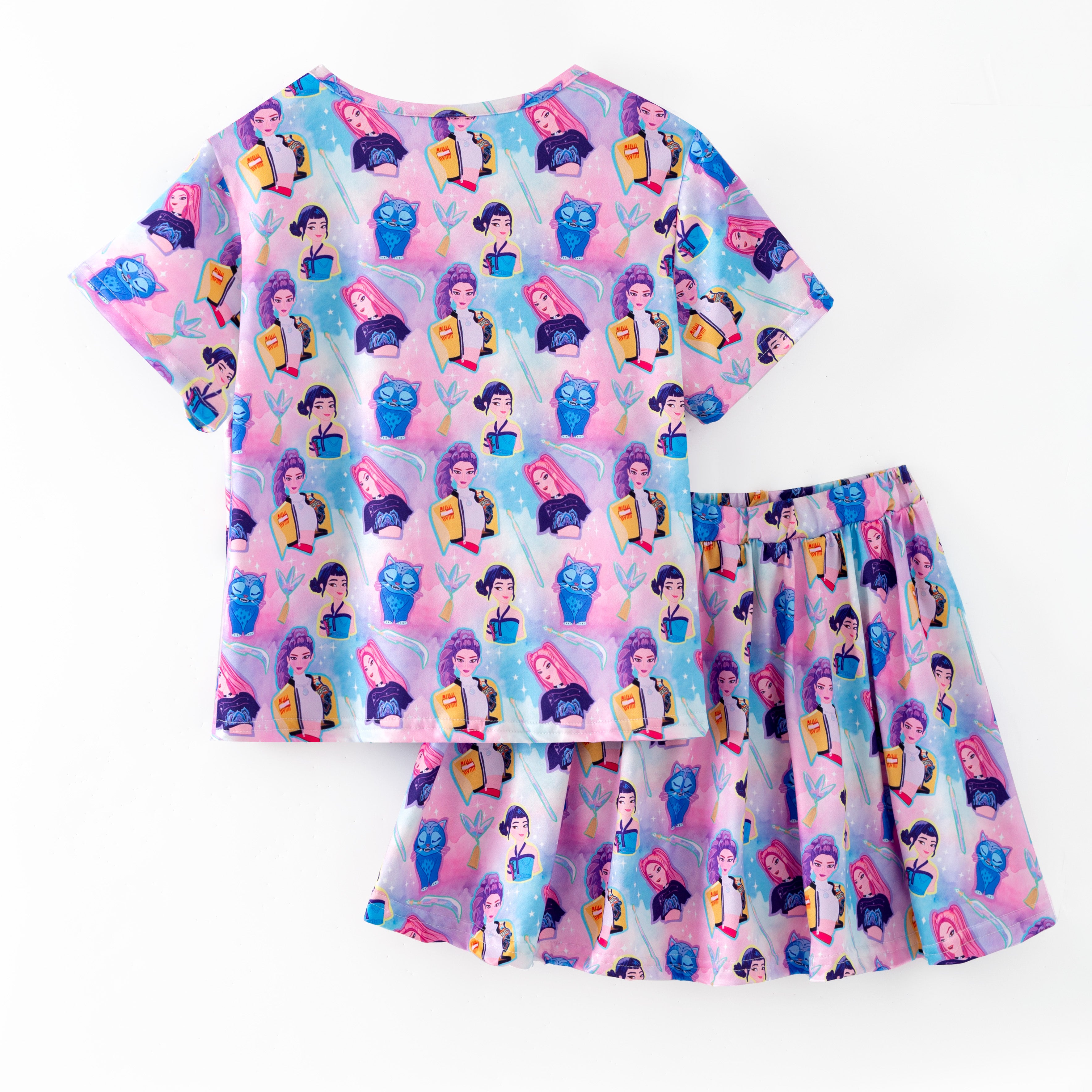 (Pre Order,Prepack Zone)Girls Movie Character Print Skort Set(Mix Size)