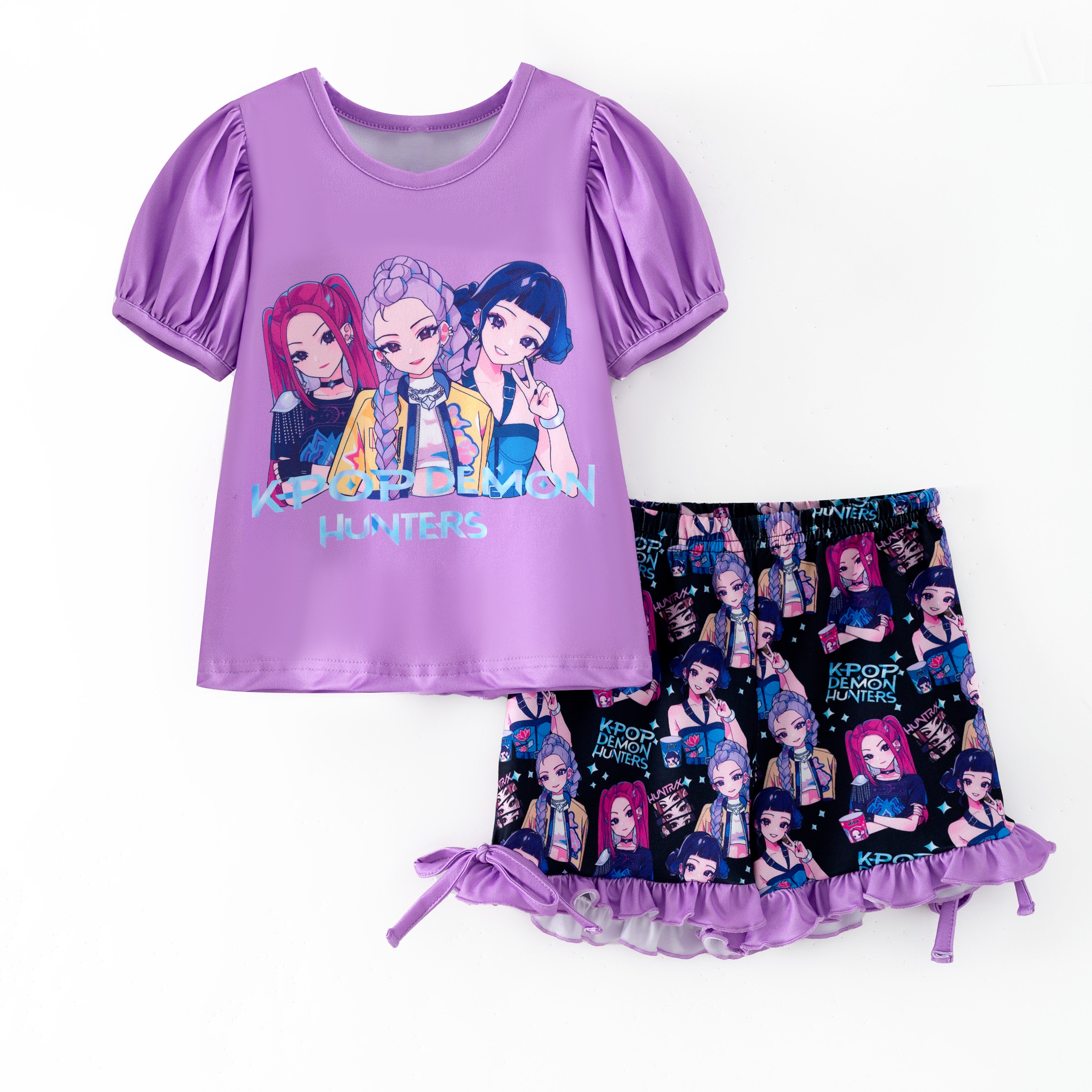 (Pre Order,Prepack Zone)Girls Movie Character Print Shorts Set(Mix Size)