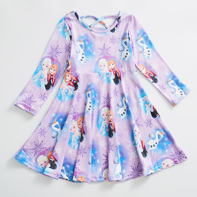 (Pre Order)Girls Fall Princess Print Dress