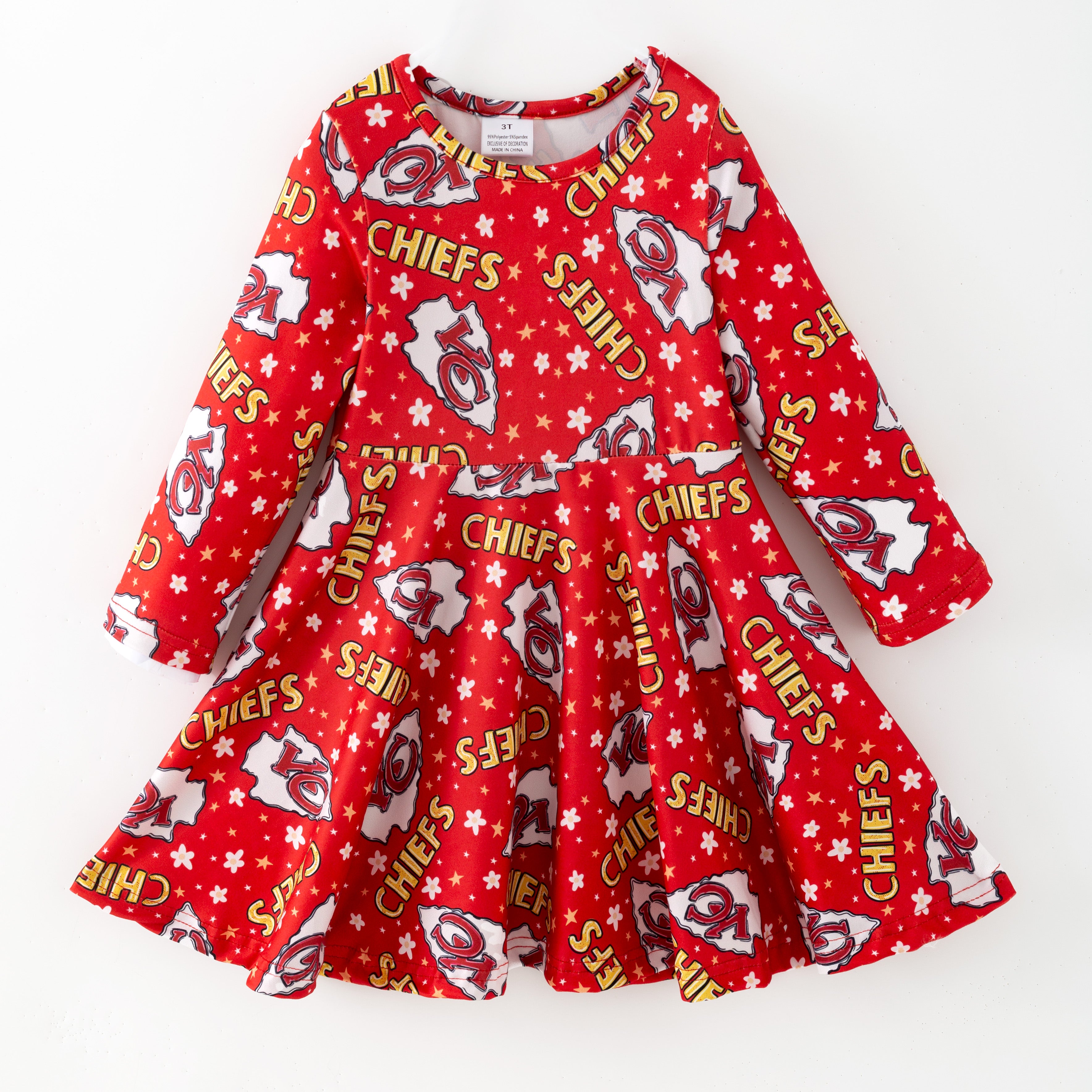 (Pre Order,Prepack Zone)Girls Fall Football Print Dress
