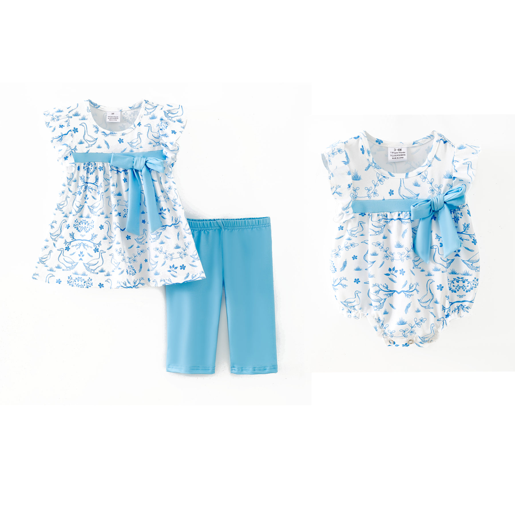 (Pre Order,Prepack Zone)Family Goose Print Set&Romper(Mix Size)
