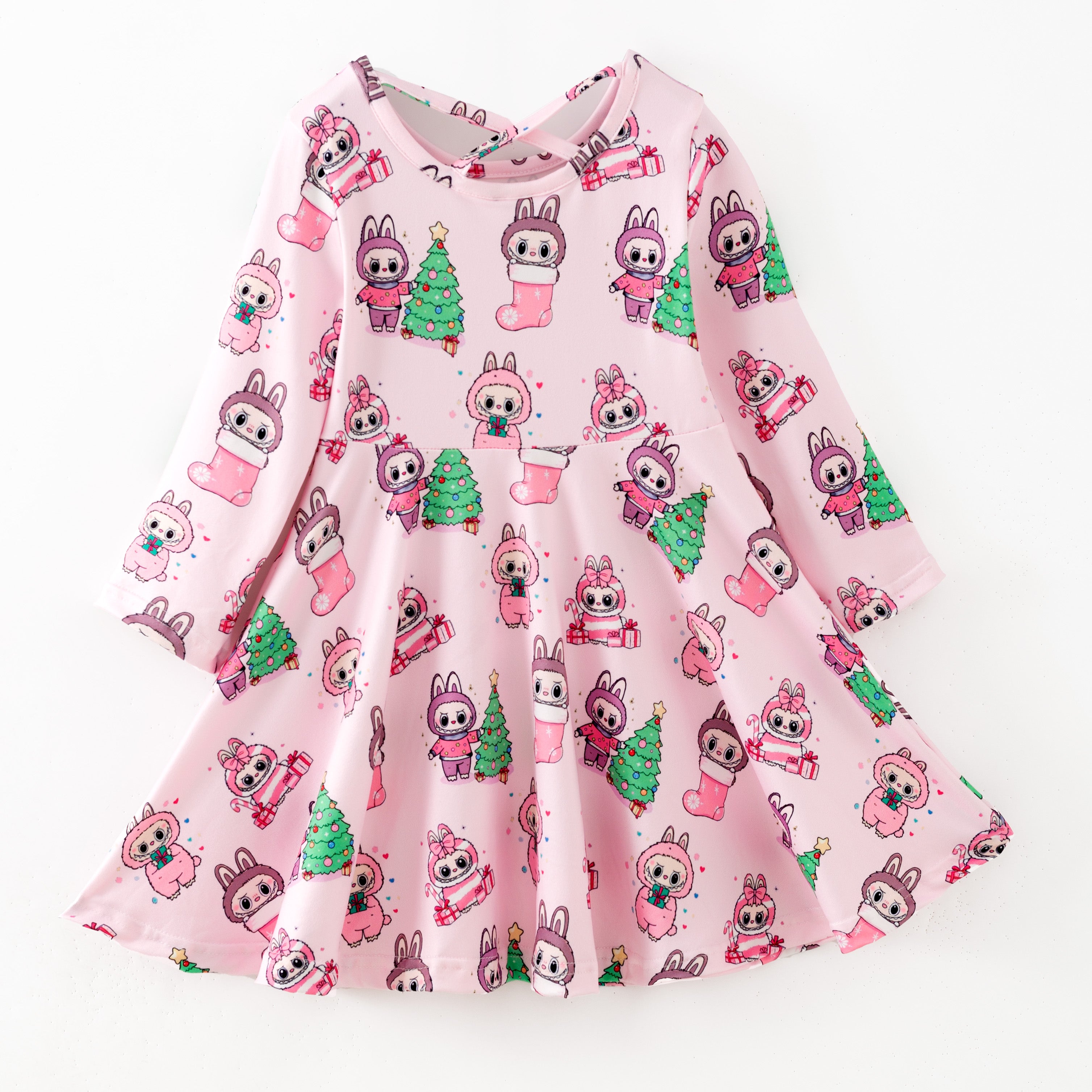 (Pre Order,Prepack Zone)Girls Christmas LBB Print Pajamas&Dress(Mix Size)