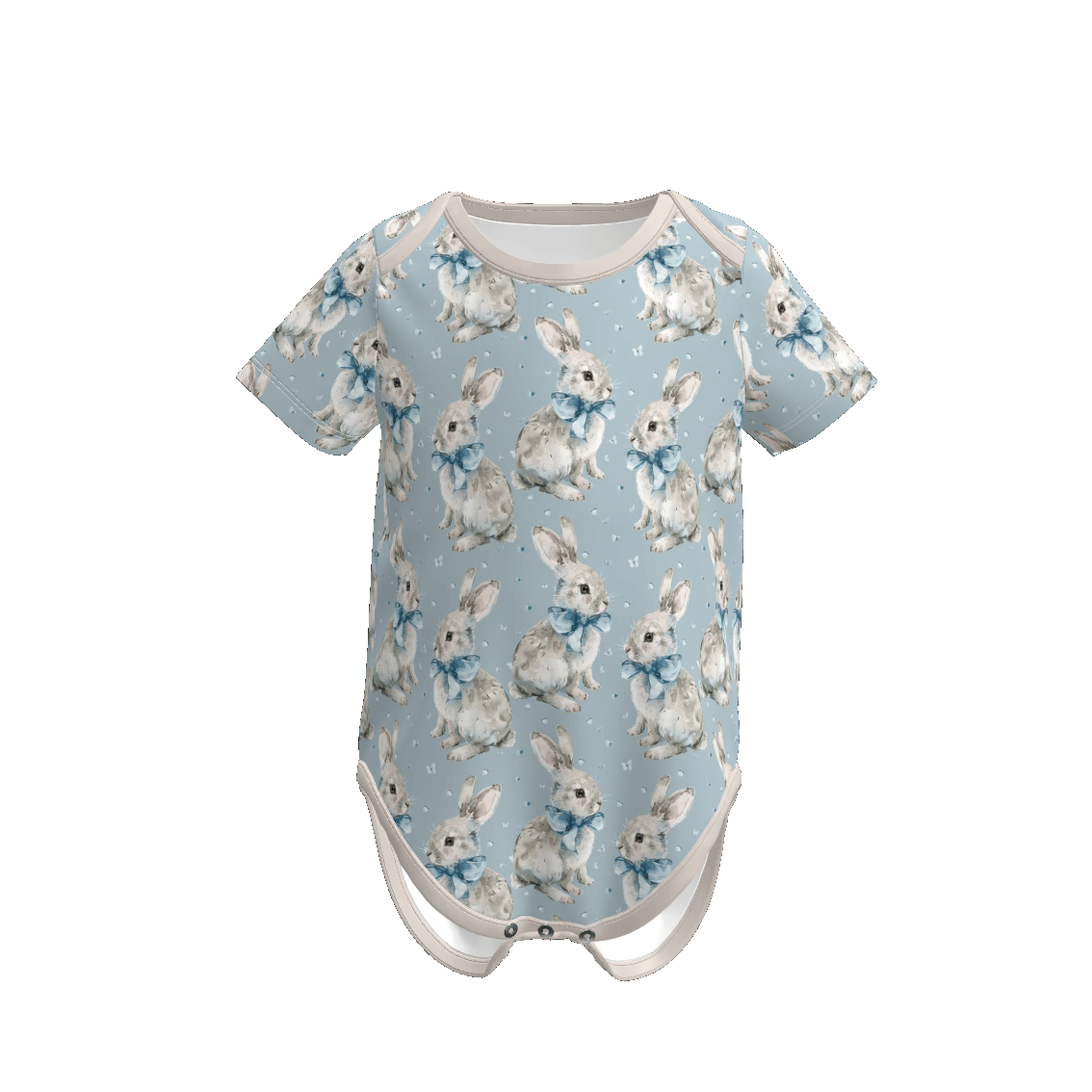 (Pre Order)Toddler Girls Easter Bunny&Floral Print Romper