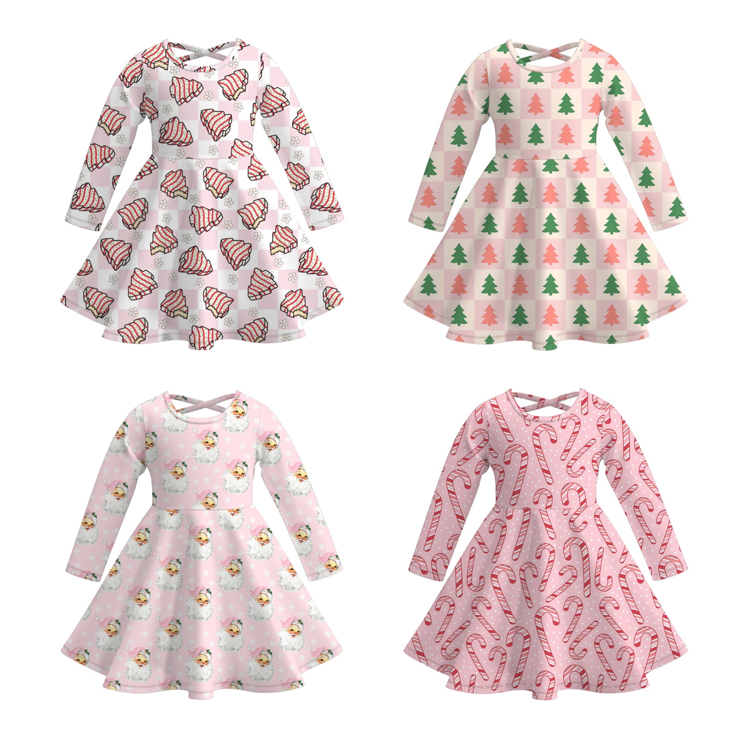 (Pre Order)Girls Christmas Print Dress
