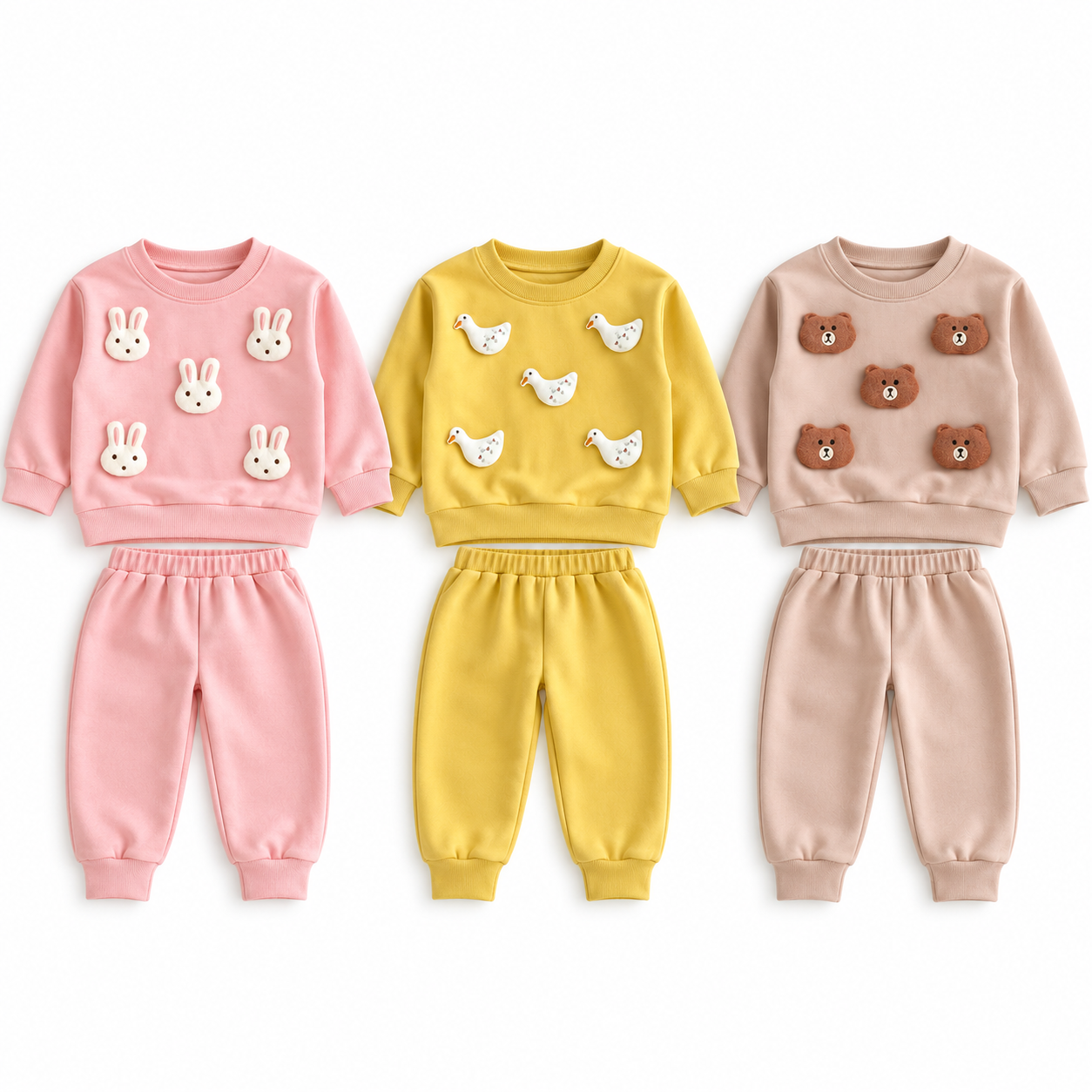 (Pre Order 2 Weeks)Girls Fall Solid Color Sweatshirt Set