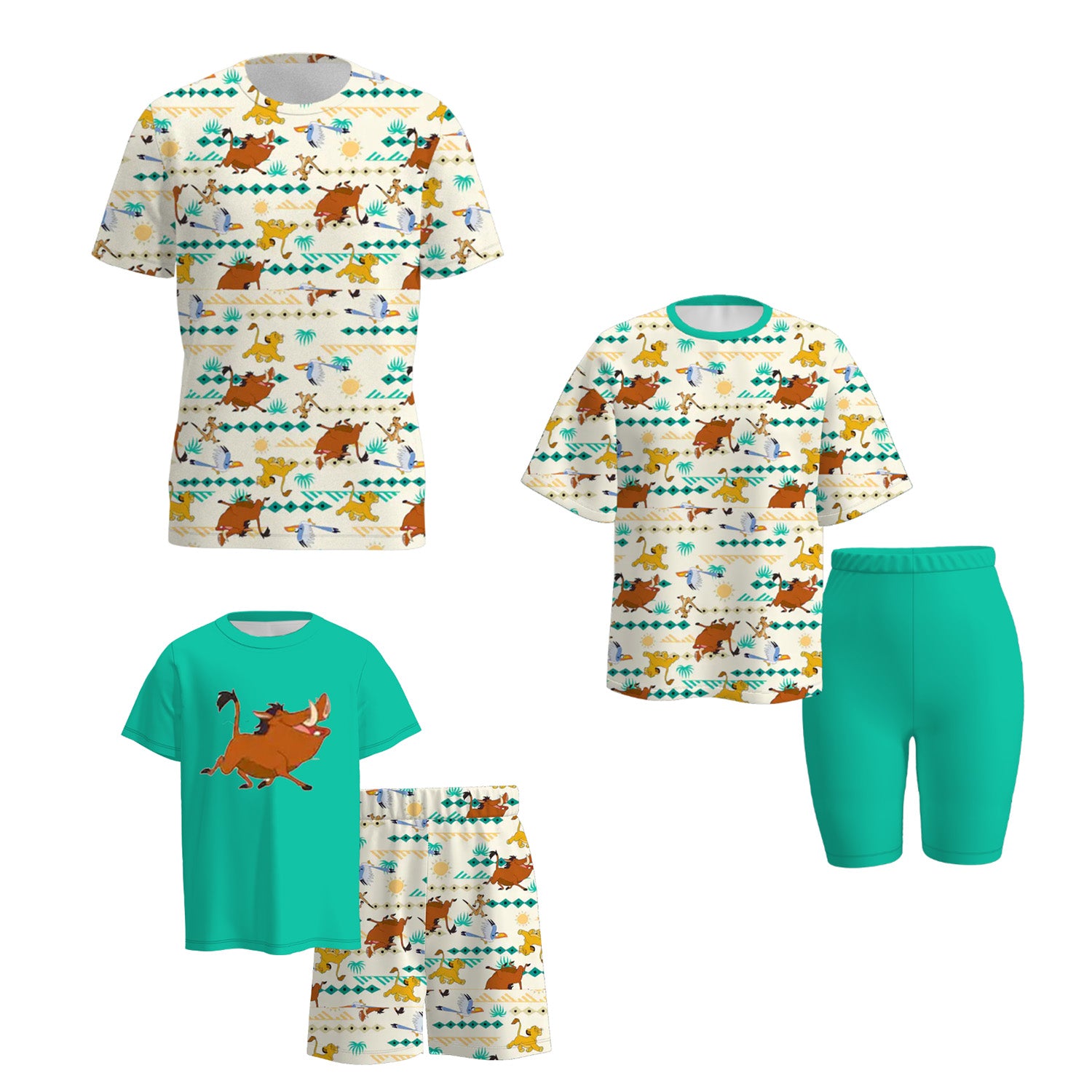 (Pre Order)Family Spring and Summer Cartoon Print Set&Top