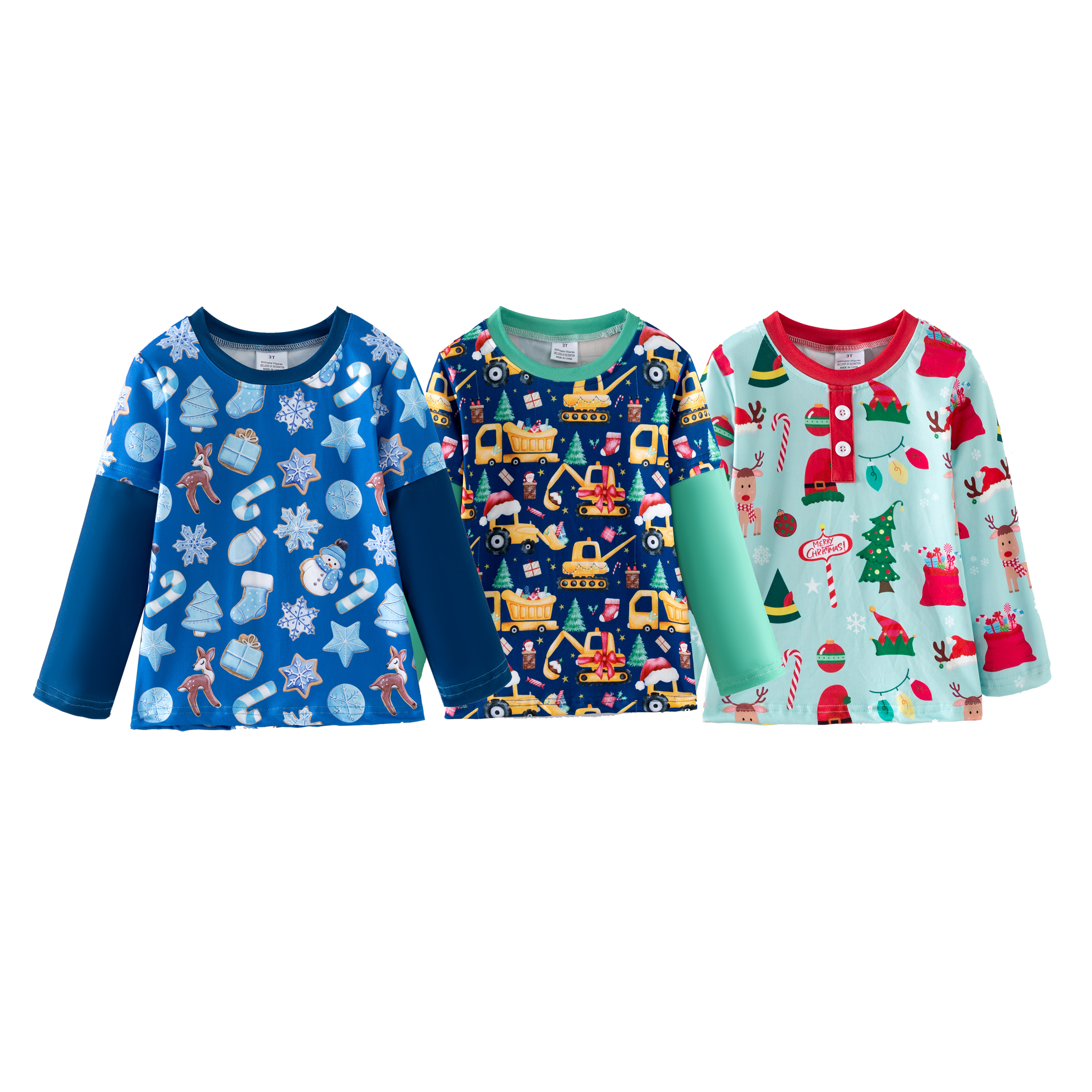 (Pre Order,Prepack Zone)Boys Christmas Print Top(Mix Size)