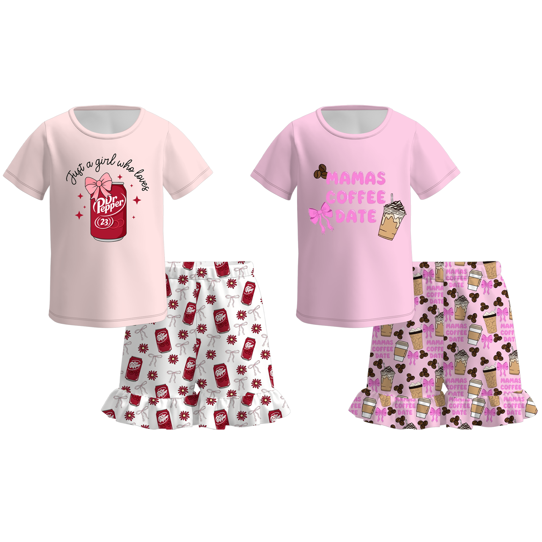 (Pre Order+Prepack Zone)Girls Spring&Summer Beverage Print Dress(Mix Size)