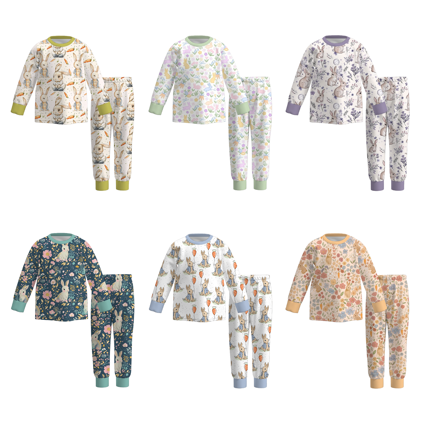 (Pre Order)Boys Easter Bunny Print Pajamas