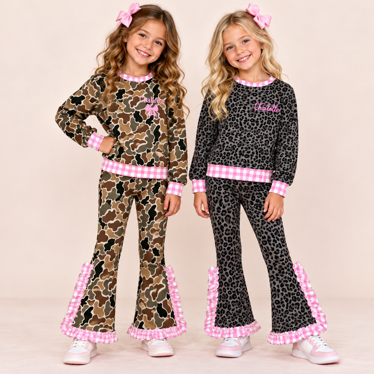 (Weekly Pre-Order)Girls Spring&Summer Personalized Name Embroidery Outfit Set(Ends 10.28)