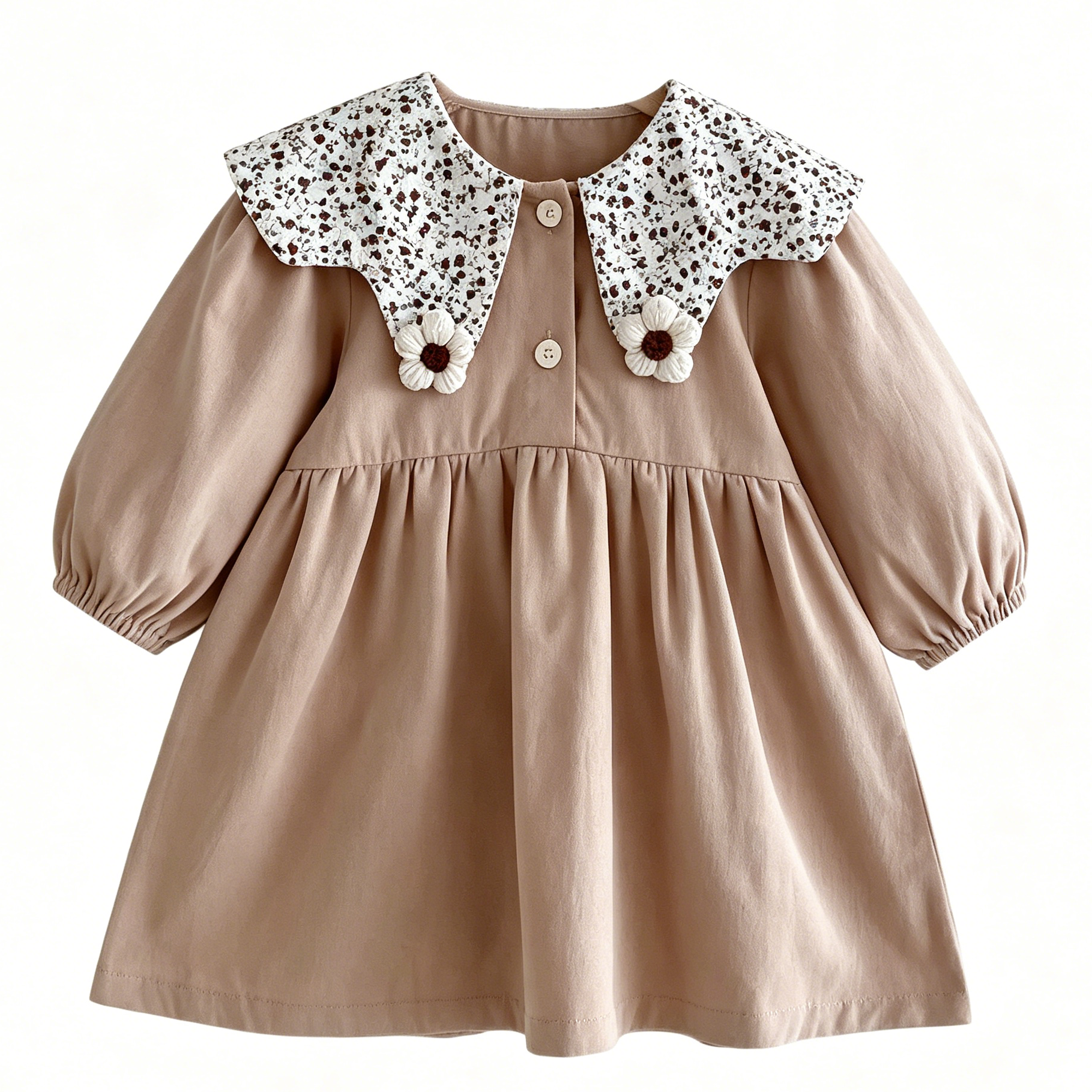 (In Production)Girls Fall Baby Collar Dress