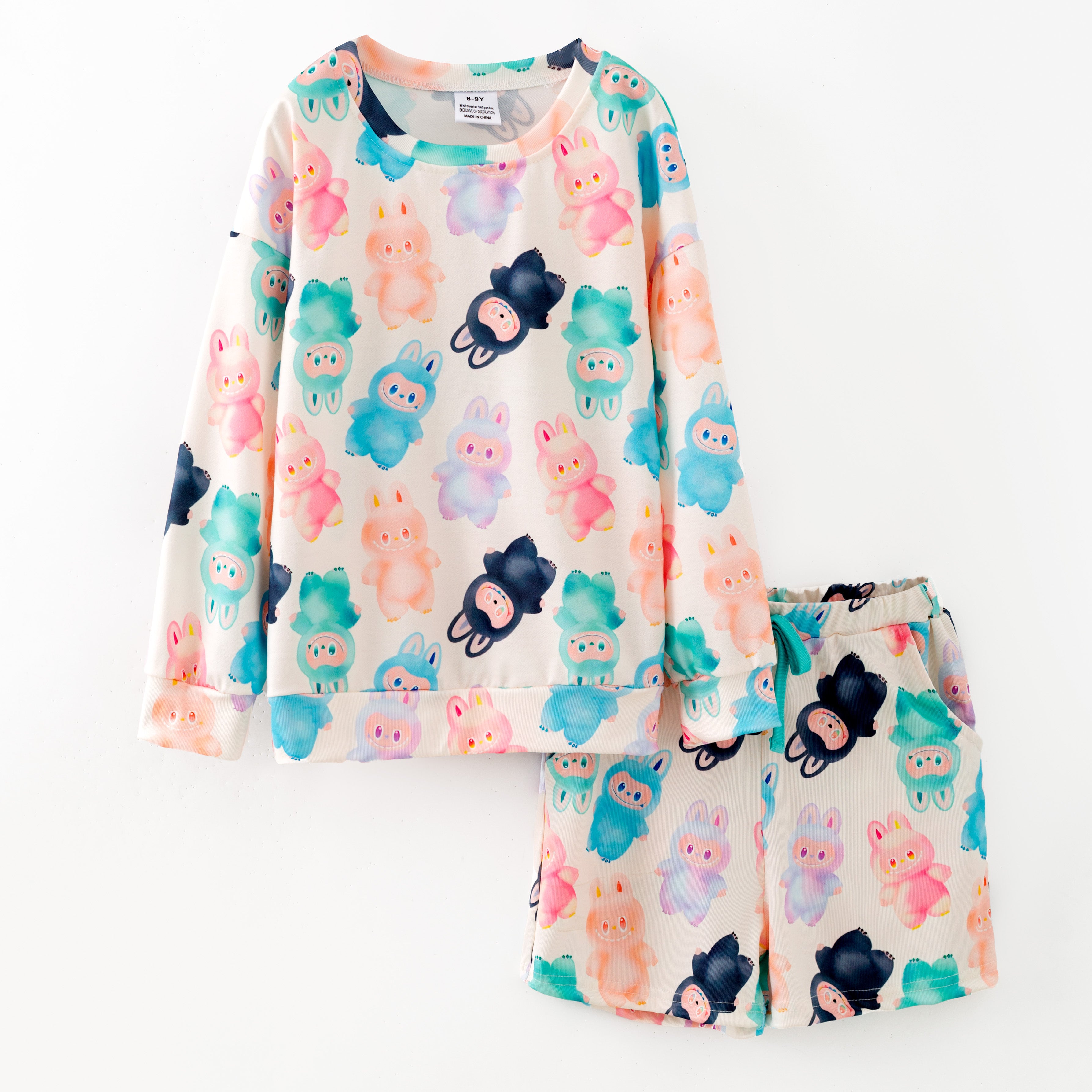 (Pre Order,Prepack Zone)Girls LBB Print Shorts Set with Pockets(Mix Size)