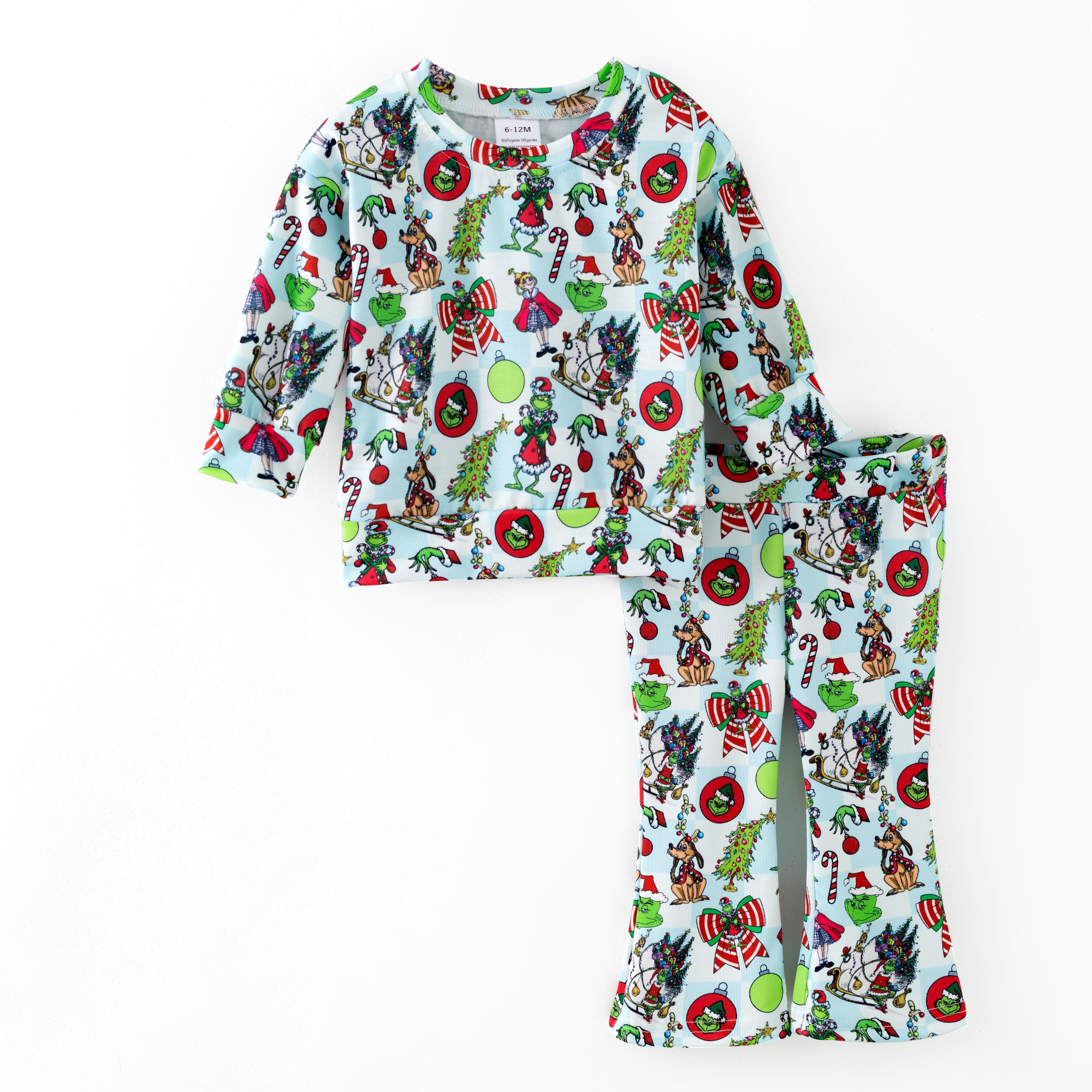 (Pre Order,Prepack Zone)Girls Christmas Cartoon Print Set&Dress(Mix Size)