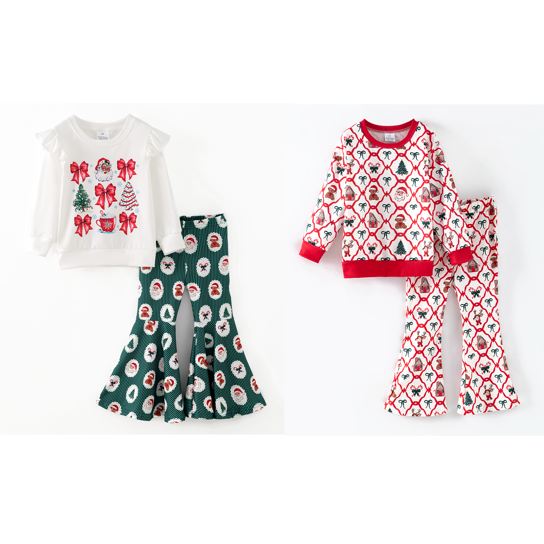 (Pre Order,Prepack Zone)Girls Christmas Print Set(Mix Size)