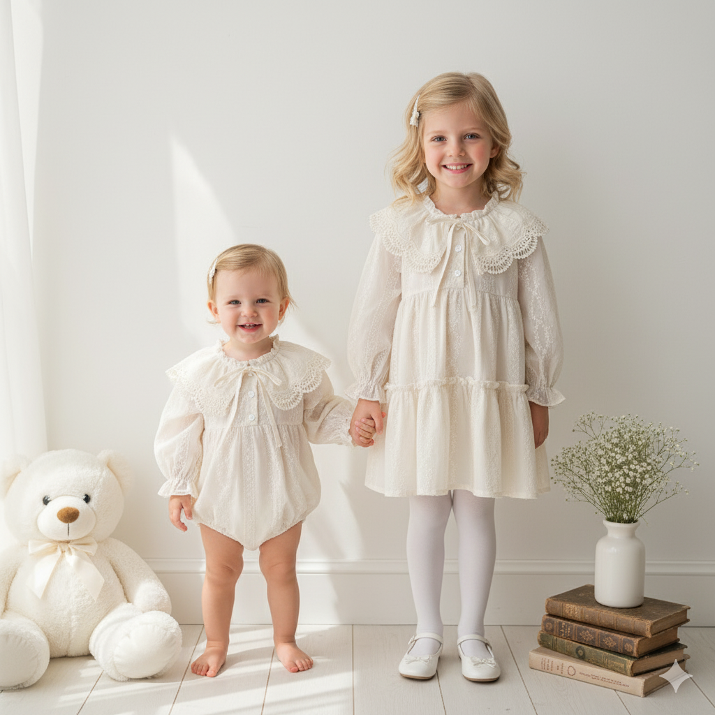 (In Production)Sisters Spring&Summer Cotton Doll Collar Dress&Romper