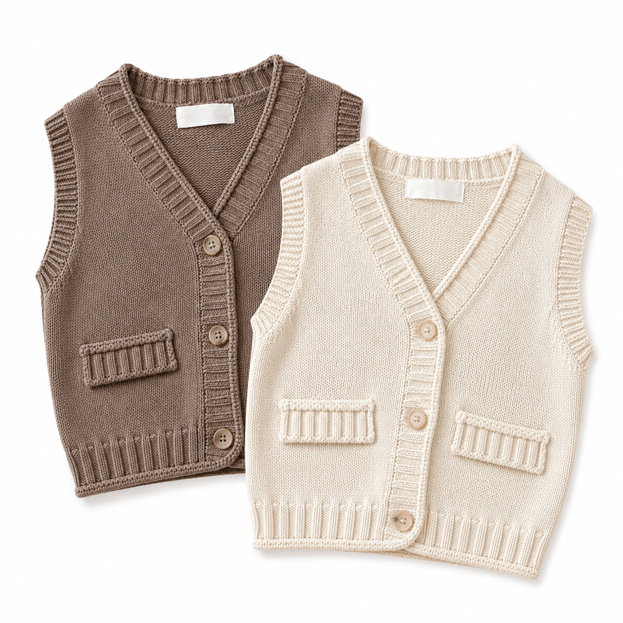 (Pre Order 2 Weeks)Toddler Unisex Fall&Winter Knitted Cardigan Vest