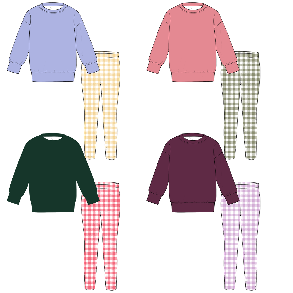 (Pre Order)Girls Fall Basic Sweatshirt Set