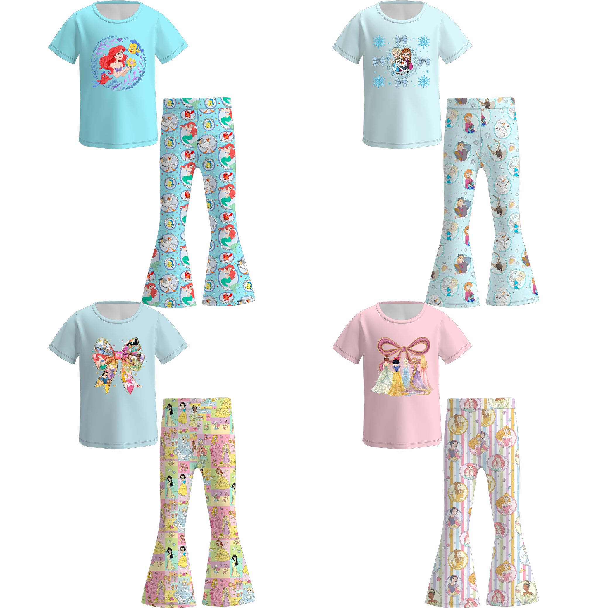 (Pre Order)Girls Spring Princess Print Outfit Set