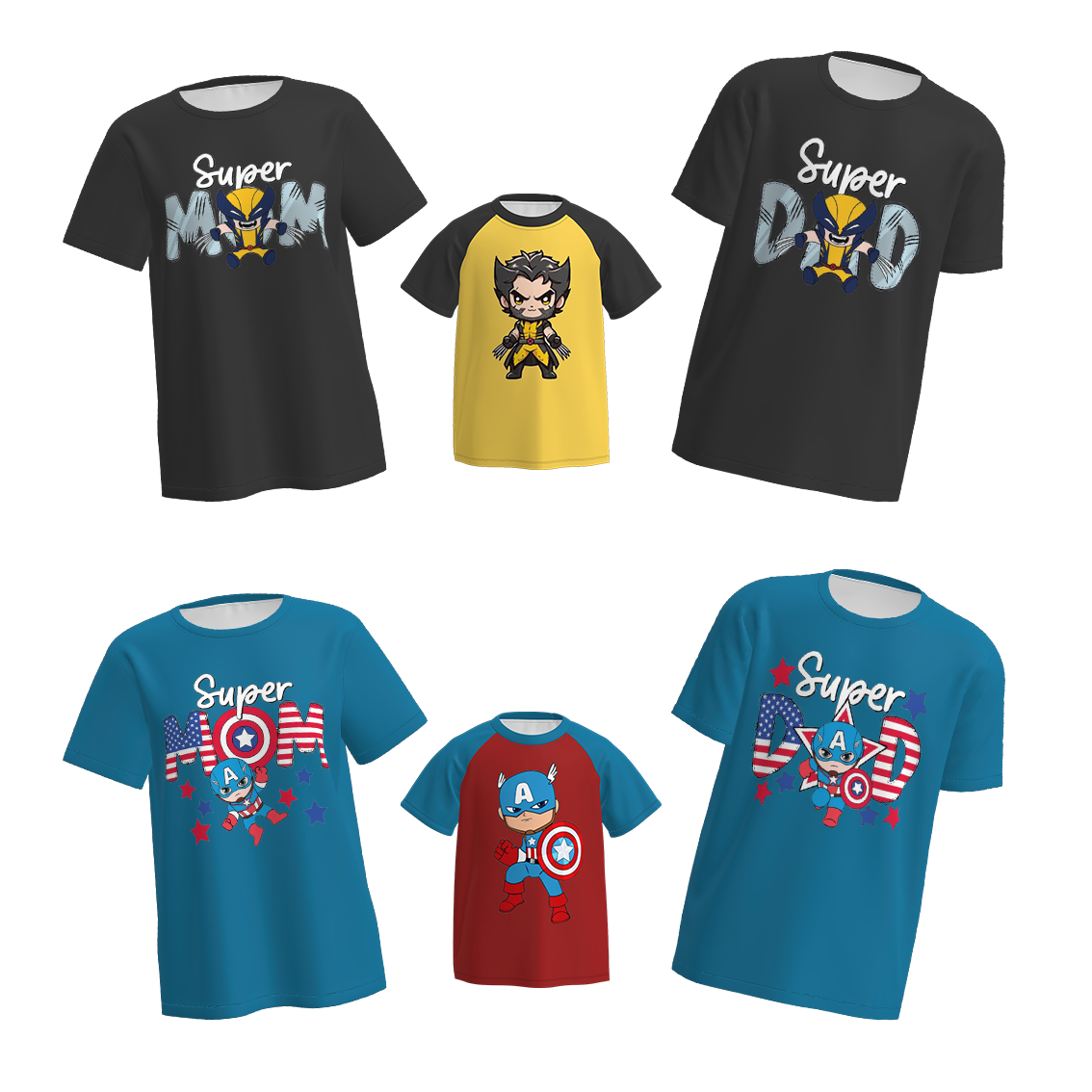 (Pre Order)Family Spring and Summer Movie Character Print Top