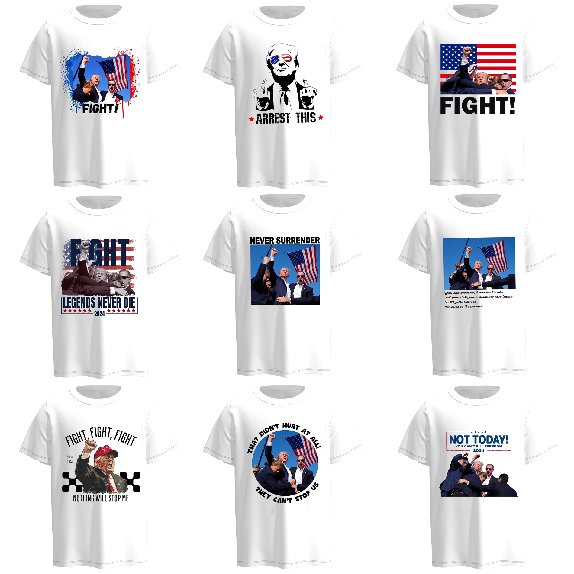 (Pre Order)Trump Rally Shooter White T-shirt