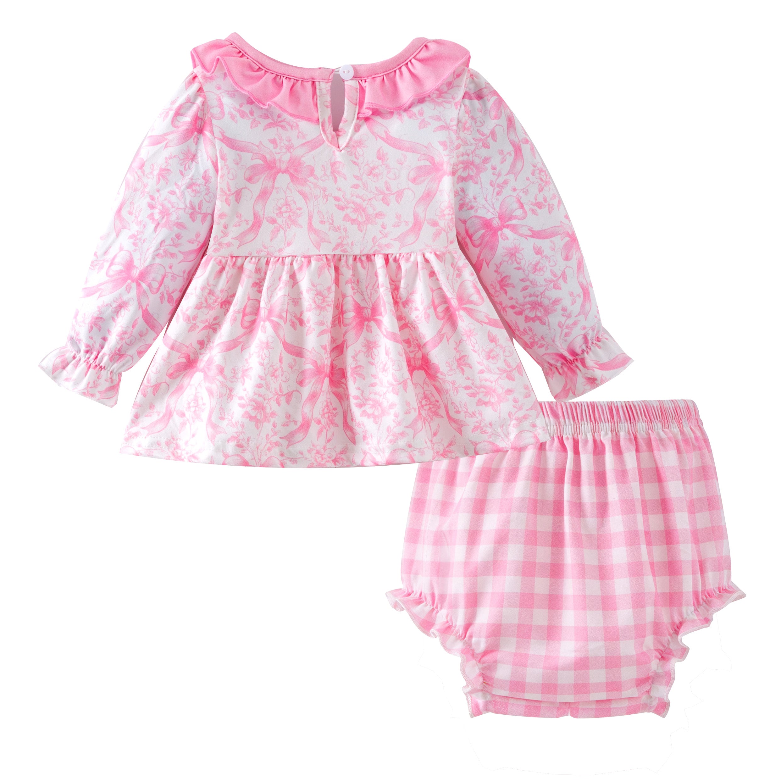 (Pre Order,Prepack Zone)Toddler Girls Bow Print Romper