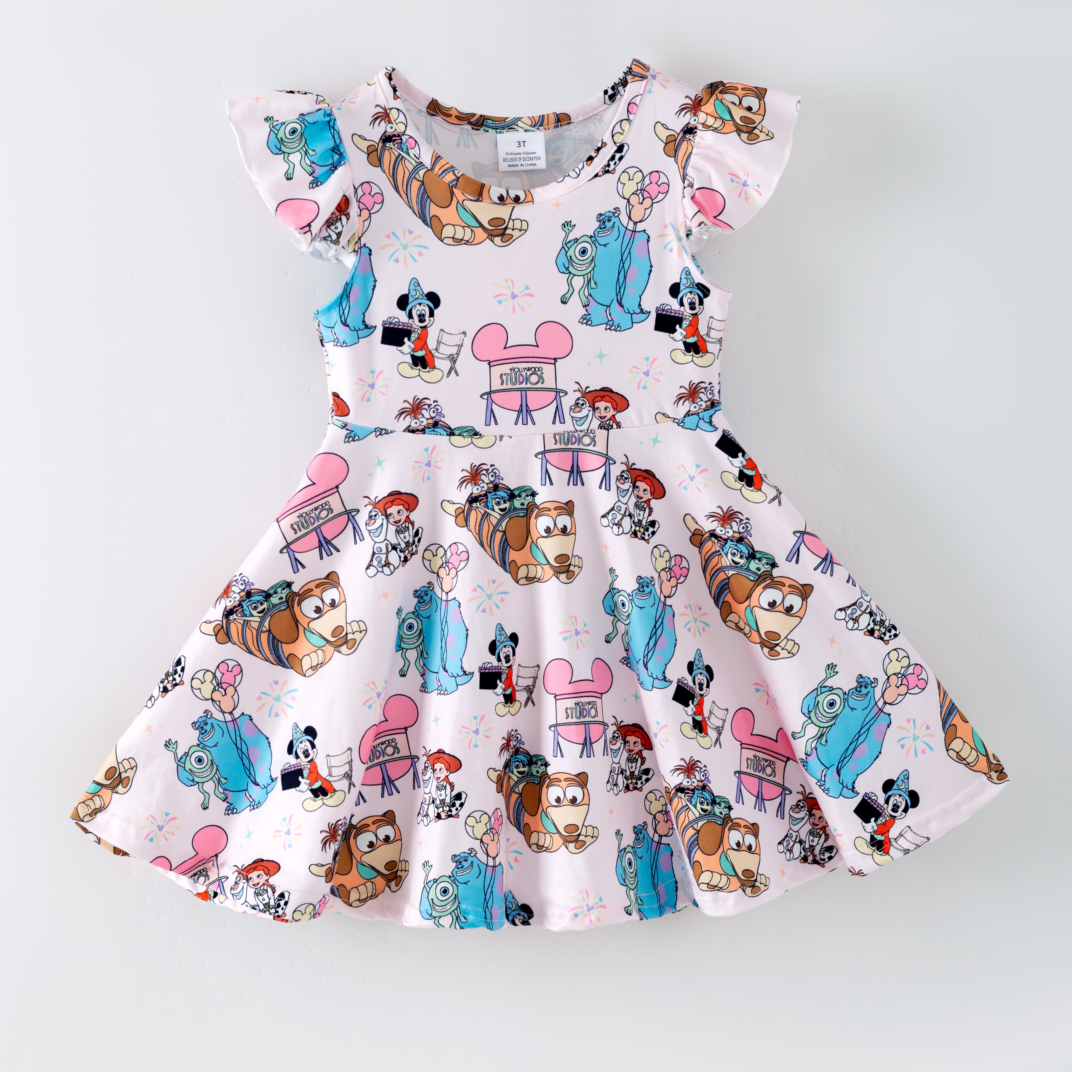 (Pre Order,Prepack Zone)Girls Spring&Summer Cartoon Print Dress(Mix Size)