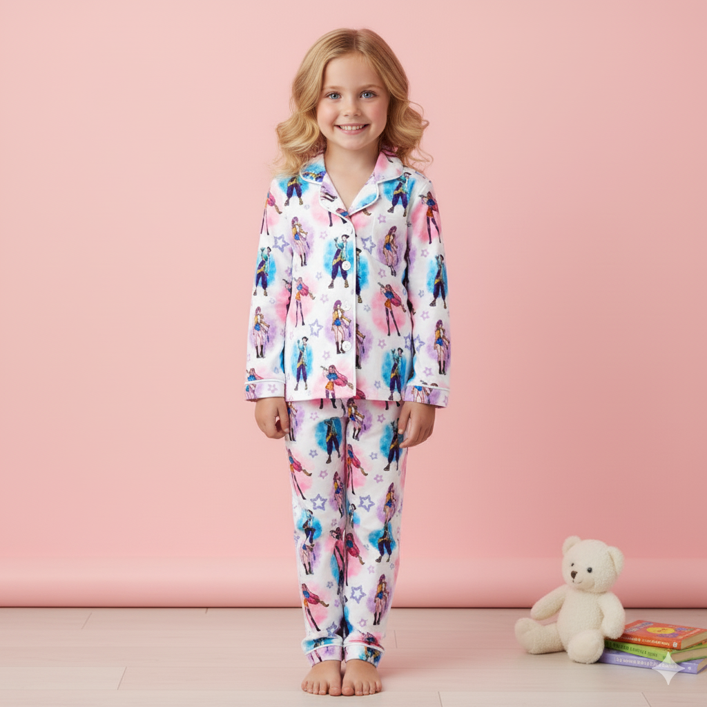 (Pre Order,Prepack Zone)Girls Movie Character Print Pajamas(Mix Size)