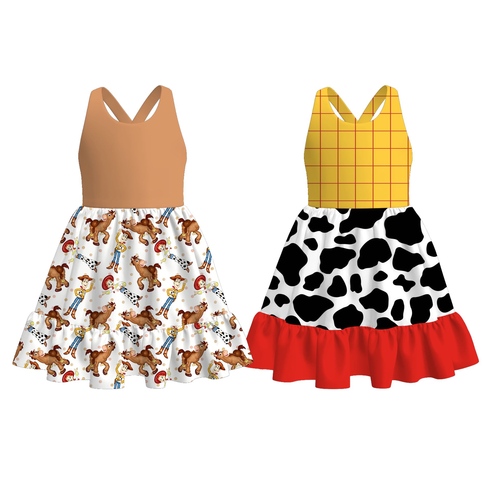(Pre Order+Prepack Zone)Girls Spring&Summer Cartoon Toy Print Dress(Mix Size)
