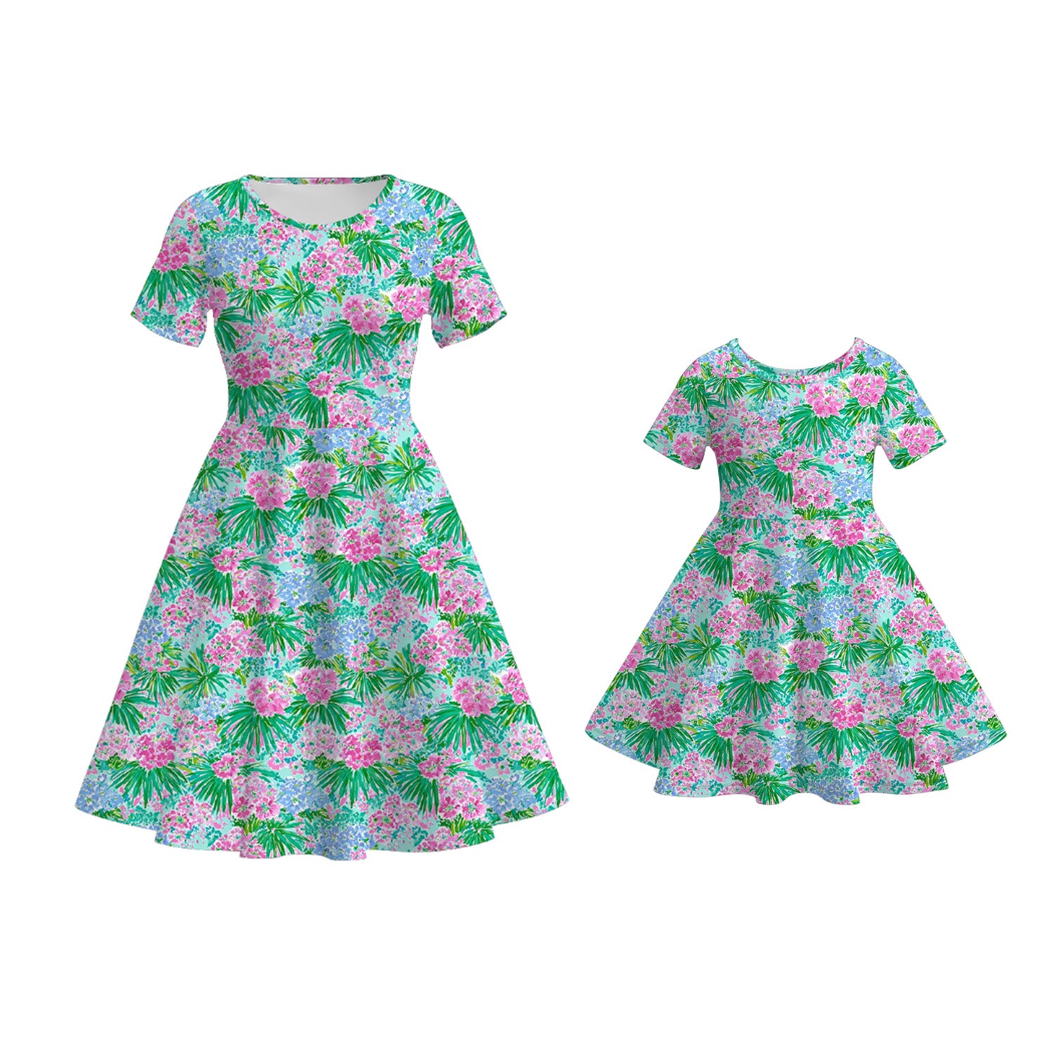 (Pre Order)Mommy and Me Spring&Summer Floral Print Dress