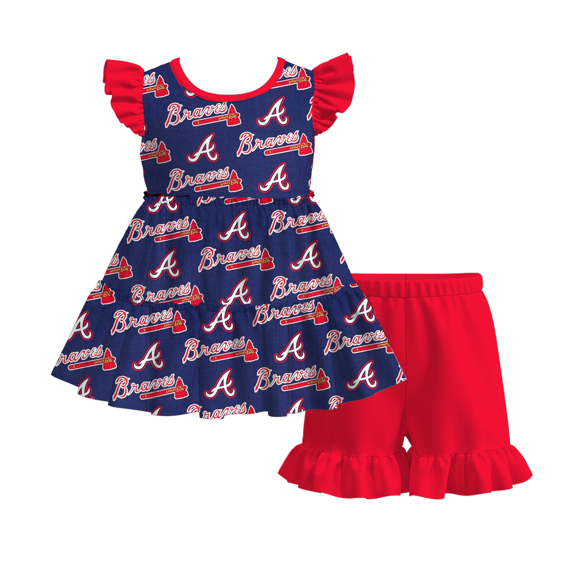 (Pre Order)Girls Spring and Summer Football Print Shorts Set