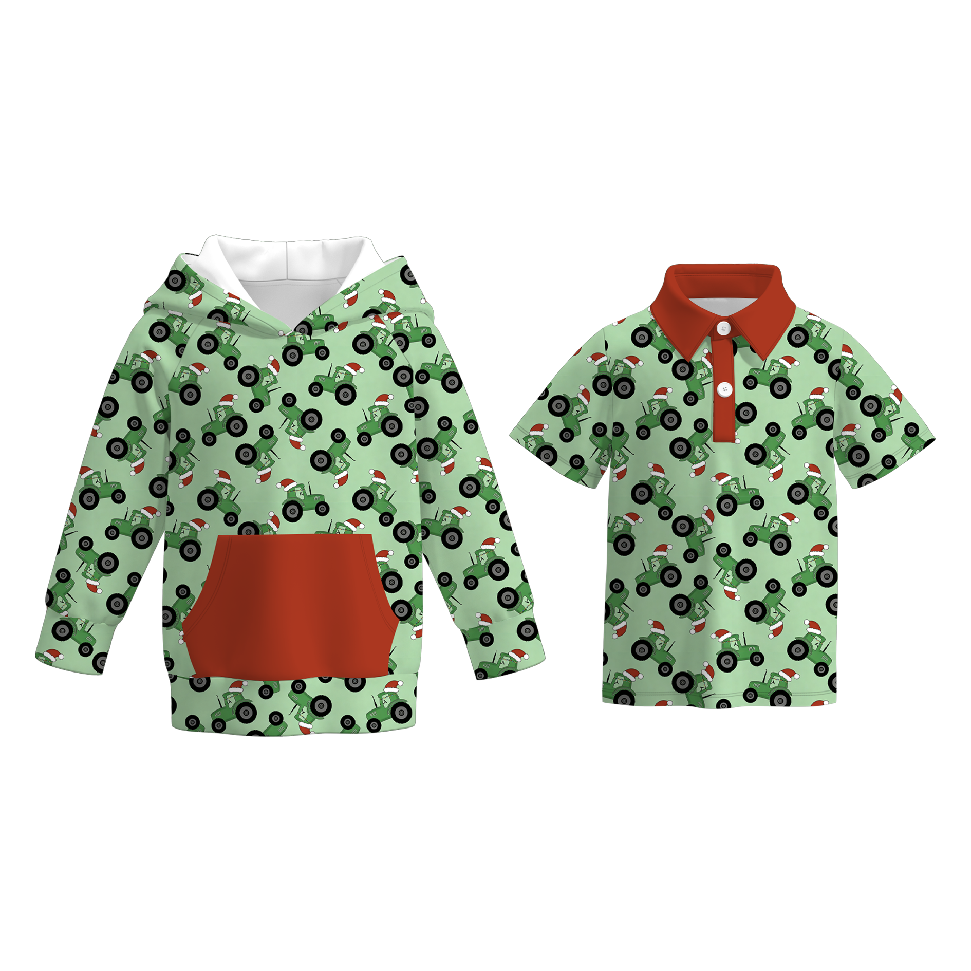 (Pre Order)Boys Christmas Print Hoodie&Top