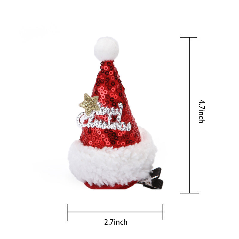 (Pre Order)Girls Christmas Hat Hair Clip
