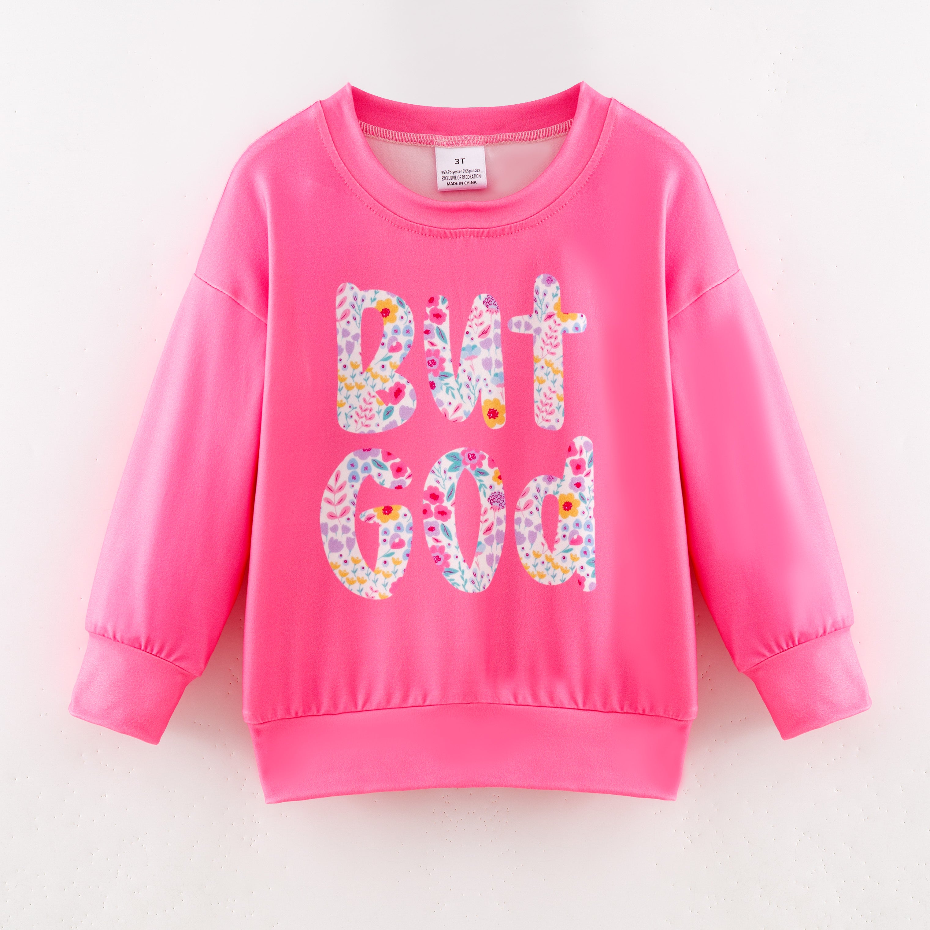 (Pre Order,Prepack Zone)Girls But God Print Sweatshirt(Mix Size)