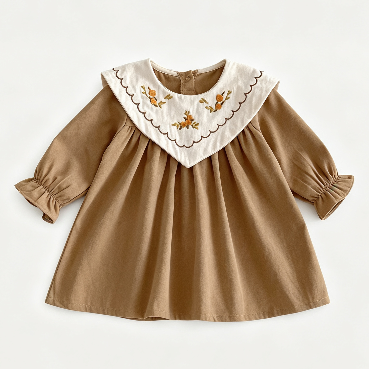 (Pre Order 2 Weeks)Girls Fall Floral Embroidery Dress