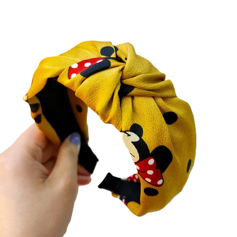 (Pre Order)Girls Cute Cartoon Print Knotted Headband