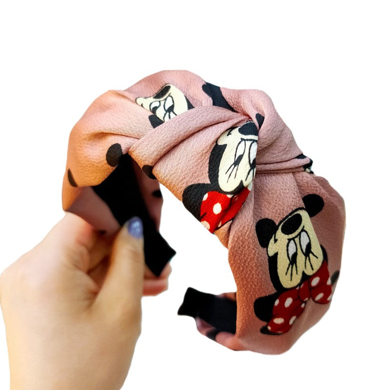(Pre Order)Girls Cute Cartoon Print Knotted Headband