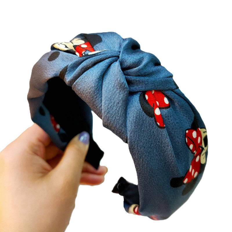 (Pre Order)Girls Cute Cartoon Print Knotted Headband