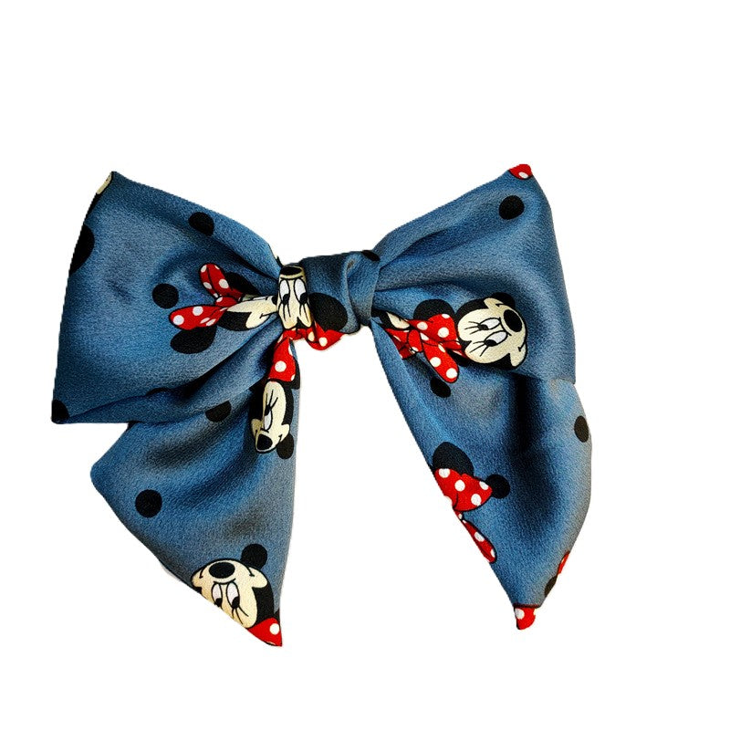 (Pre Order)Girls Cute Cartoon Print Knotted Hair Clip