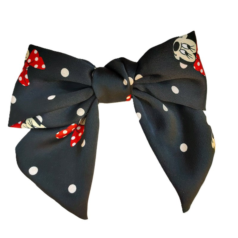 (Pre Order)Girls Cute Cartoon Print Knotted Hair Clip
