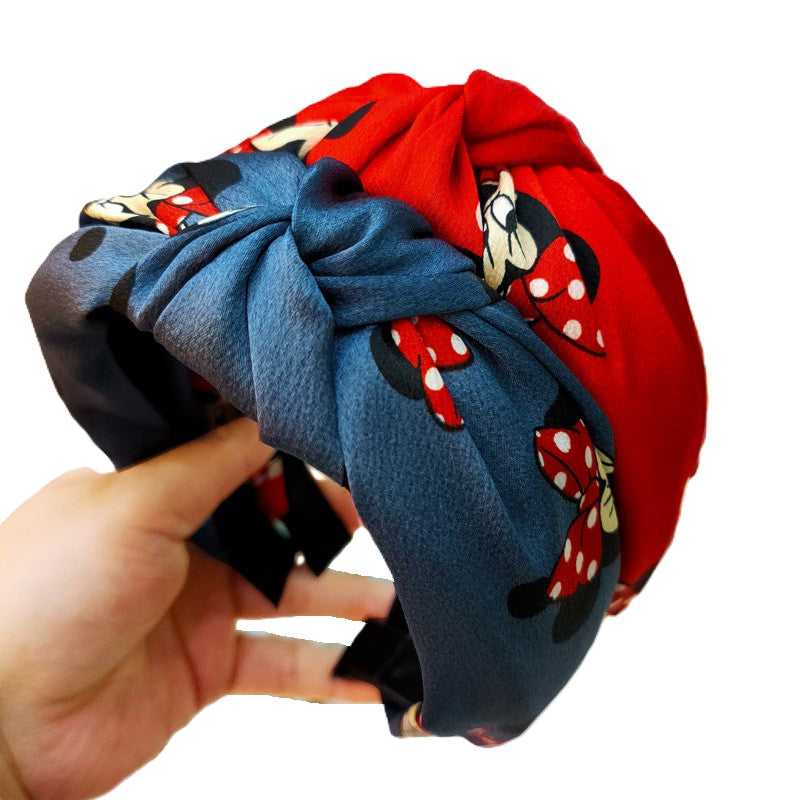 (Pre Order)Girls Cute Cartoon Print Knotted Headband