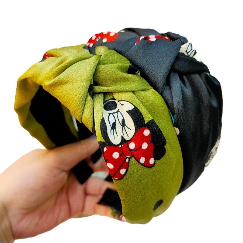 (Pre Order)Girls Cute Cartoon Print Knotted Headband